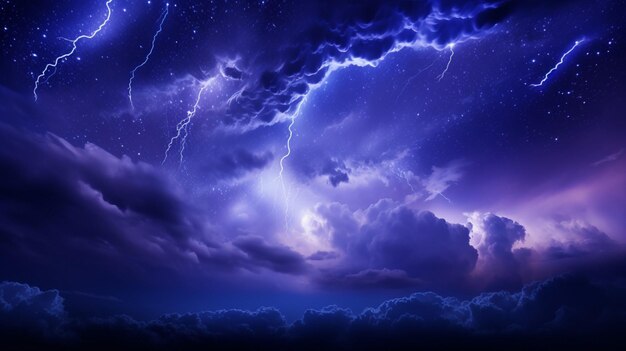 Photo starry sky in stormy weather background