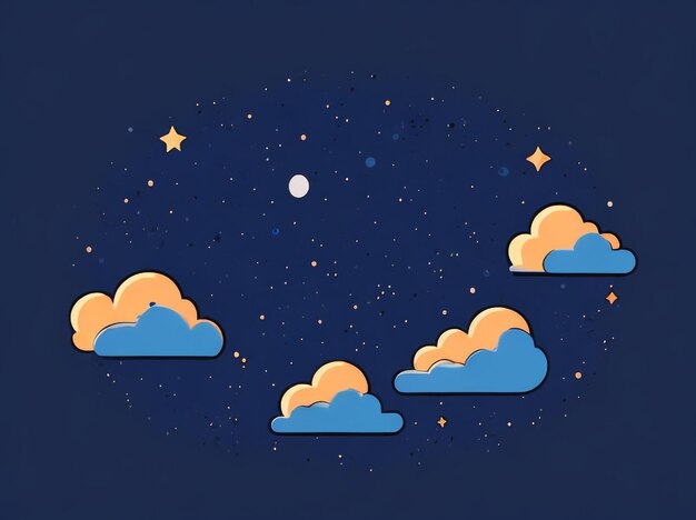 Starry Sky with Milky Way Vector Simple 3D Illustration