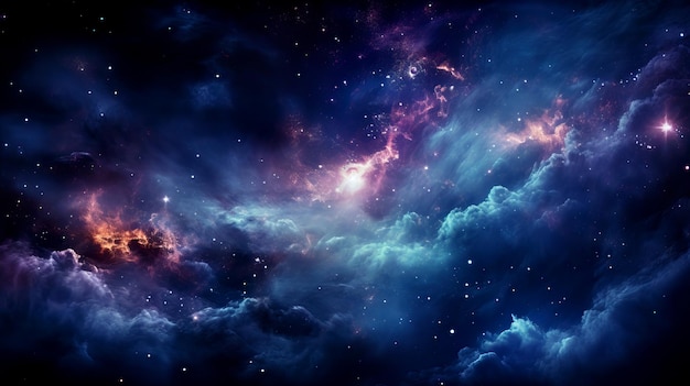 Stars and Clouds in Space Universe Galaxy and Nebula in Outer Space