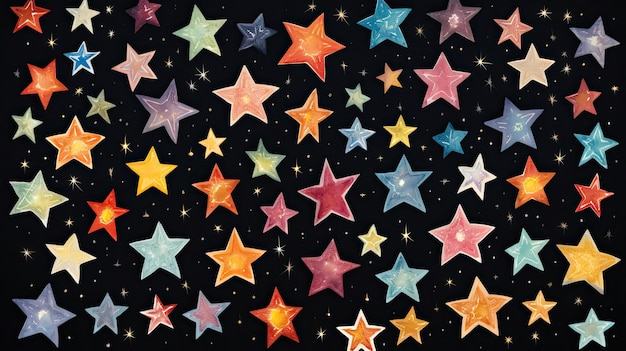 Stars collection featuring a diverse array of handdrawn stars for various applications