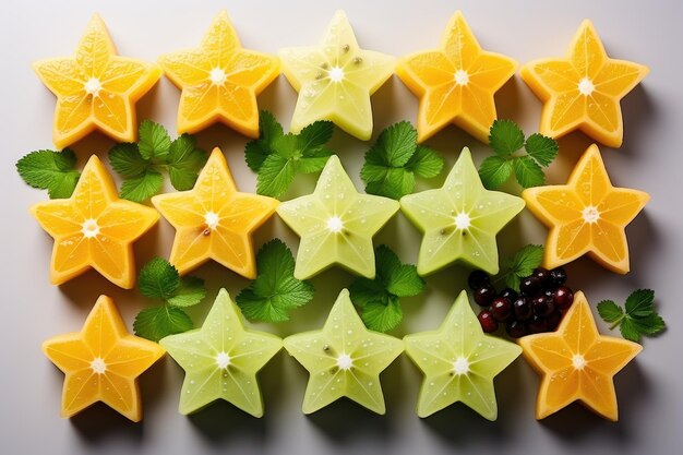 Photo stars fruit photo in indoor studio professional advertising food photography