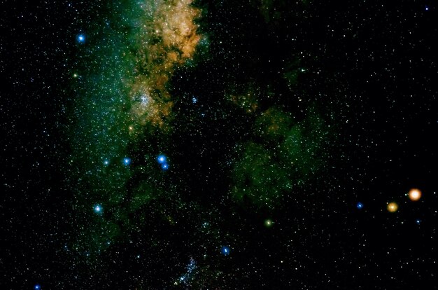 Foto stelle e galassie spazio esterno cielo notte universo nero sfondo stellato di lucido campo stellare