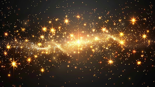 Звезды и светящиеся огни на черном прозрачном фоне EPS 10 современная иллюстрация