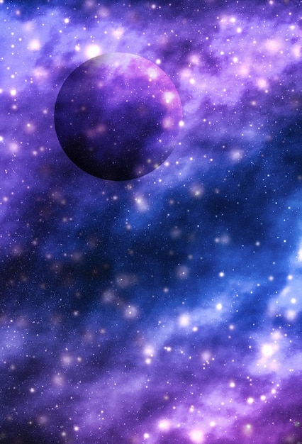 우주 우주 공간 및 시간 여행 과학 배경에서 별 행성과 은하