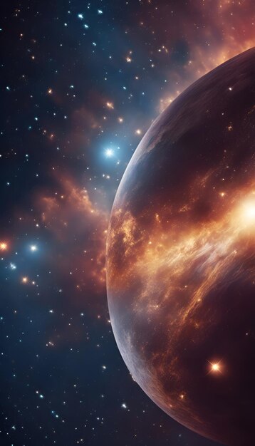 惑星と銀河の星が空間に映っているこの画像の要素はNASAが提供したものです