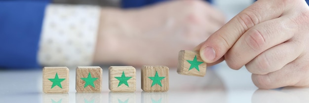 Stars for rating and product recommendation reviews customer feedback concept