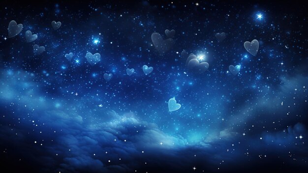 밤에는 심장 모양의 별들이