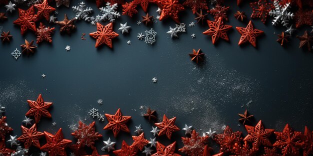 stars and snowflake christmas decoration banner