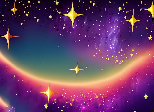 Stars and stardust illustration surreal fantasy universe