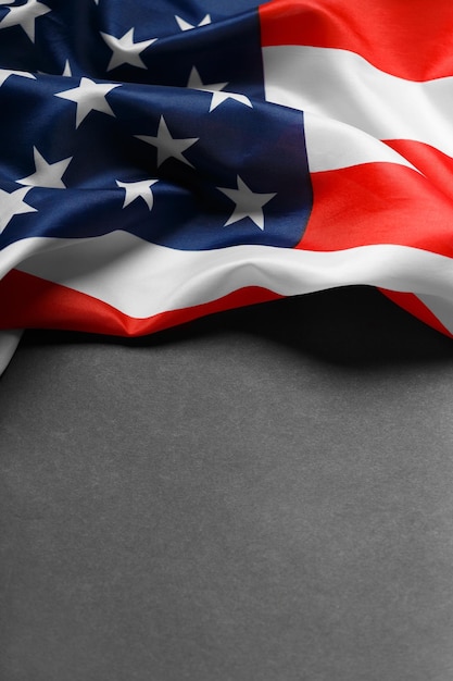 Photo stars and stripes american flag on a black background copy space the pride of the american people symbol of independence freedom and patriotism in the usa