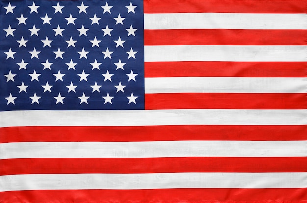 Stars and stripes american flag top view The pride of the American people Symbol of independence and patriotism in the United States