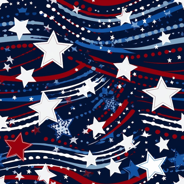 stars and stripes on a blue background with red generative ai