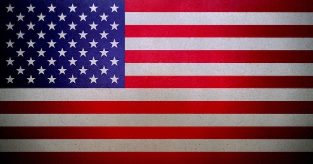 Stars and Stripes Flag printed on a paper sheet