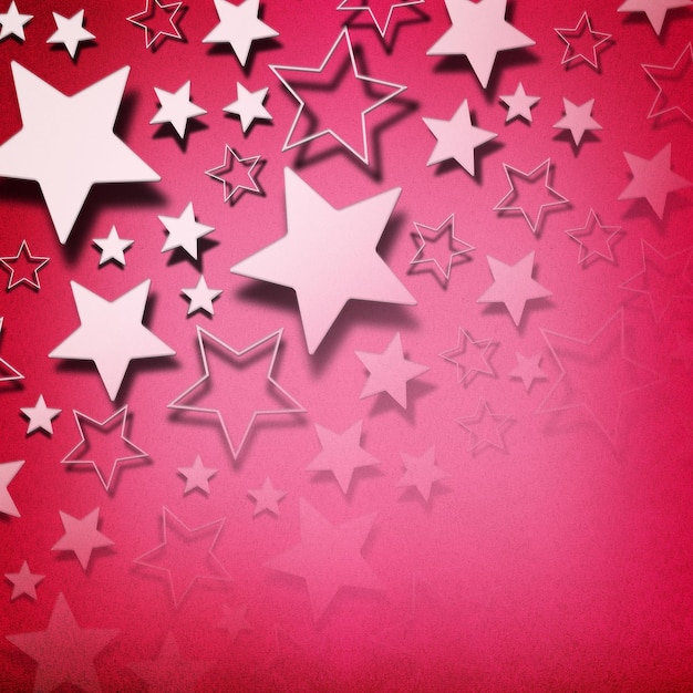 Stars on vintage grunge pink background