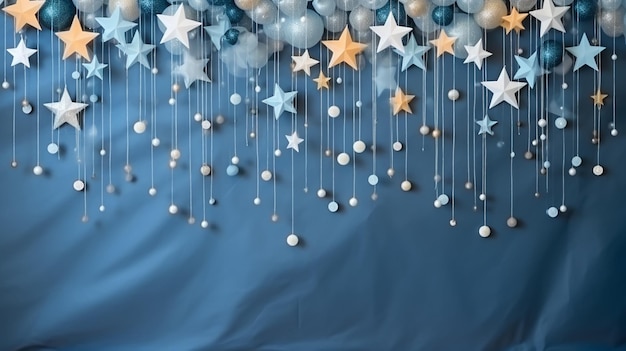 stars with light and shadow on a blue background