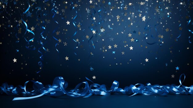 Photo stars with light and shadow on a blue background