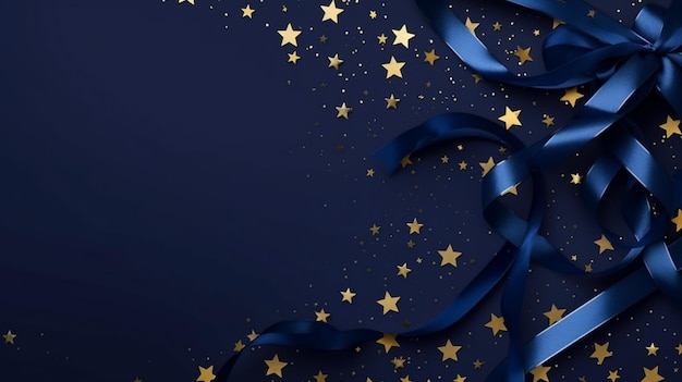 Photo stars with light and shadow on a blue background