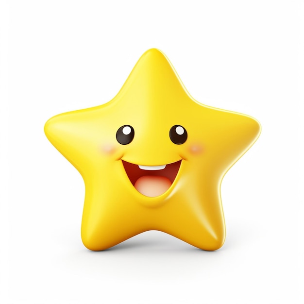 Photo starstruck emoji on white background high quality 4k hdr