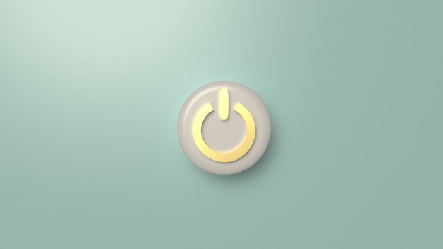 Start button symbol 3d rendering for background.