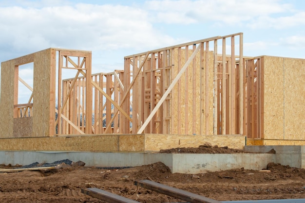 Start of construction of a new plywood house