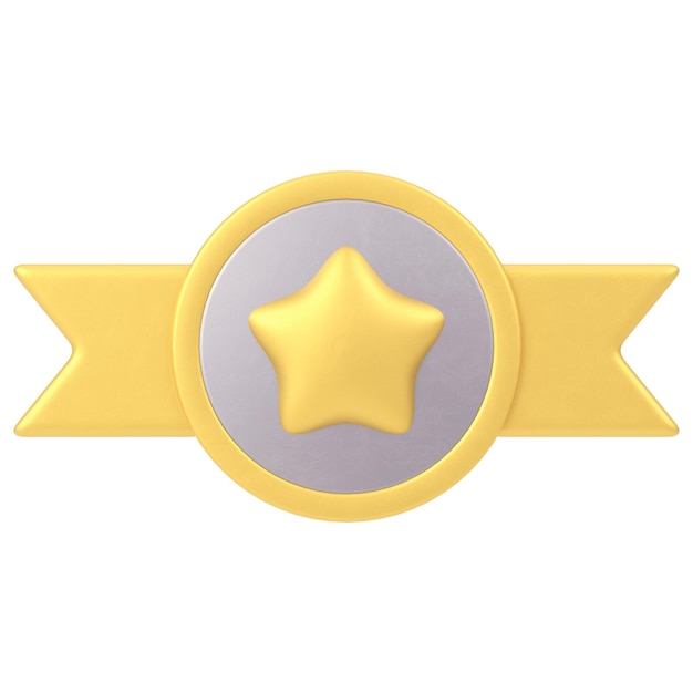 A start medal with gloden ribbon