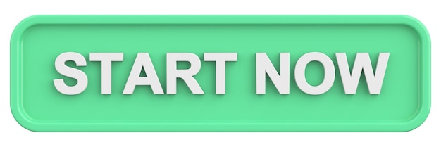 Start now button 3D illustration