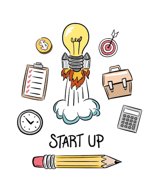 Photo start up idea concept vector