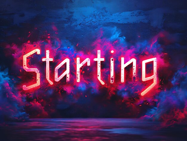 Starting Text With 3D Effect Futuristic Style and Bold Font Creative Decor Live Stream Background