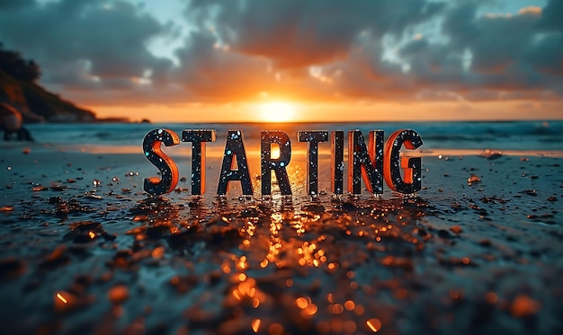 Starting Text With a Sparkling Effect and a Bold Serif Font Creative Decor Live Stream Background