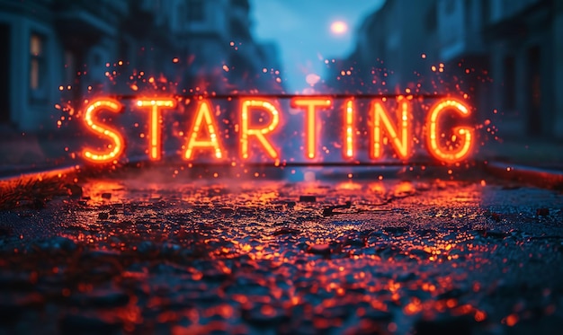 Starting Text With a Sparkling Effect and a Bold Serif Font Creative Decor Live Stream Background