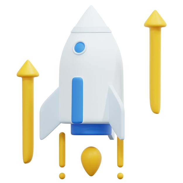 startup 3d render icon illustration