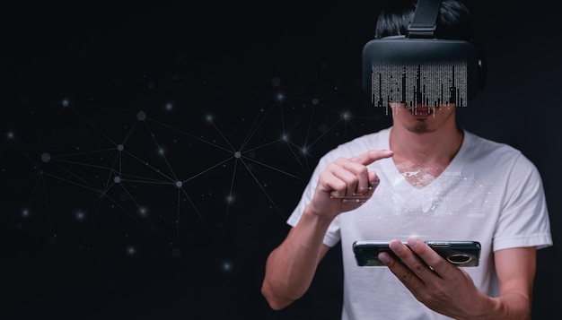 Foto concetto di avvio con icona business e connessione di rete sulla moderna illustrazione 3d metaverse virtual world