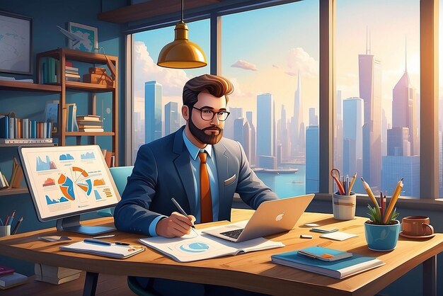 Startup life concept illustration