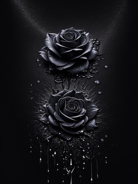 stary black Rose flower splash arts aesthetic