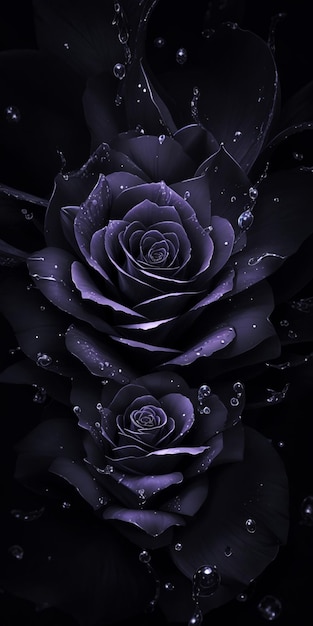 Stary blackRose bloem splash arts esthetiek voor T-shirt ontwerp zeer gedetailleerde donkere kleur