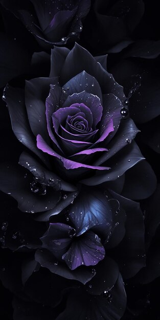 Stary blackRose flower splash arts aesthetic for Tshirt design highly detailed darktone