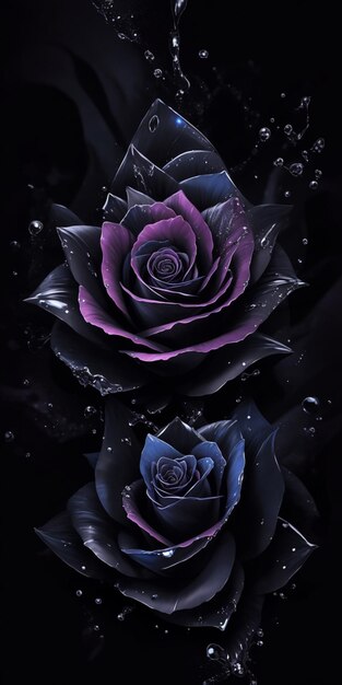 Stary blackRose flower splash arts aesthetic for Tshirt design highly detailed darktone