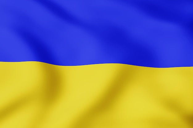 Photo state flag of ukraine fluttering in the wind