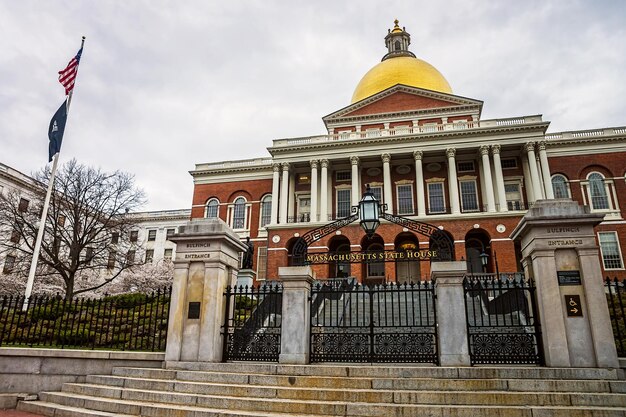 Foto biblioteca di stato del massachusetts nel centro di boston, massachusetts, usa.