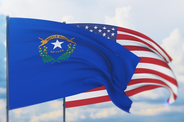 State of nevada flag d illustration flags of the us states and territories