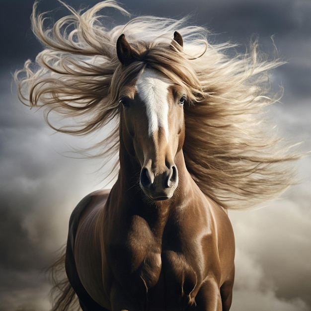 Stately equine breed with a flowing mane