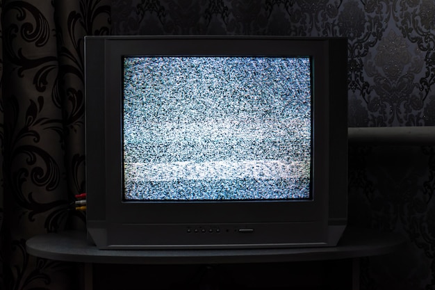 Photo static pixel noise of a television set