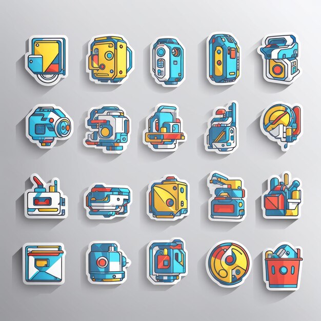 Stationaire Set pictogram sticker