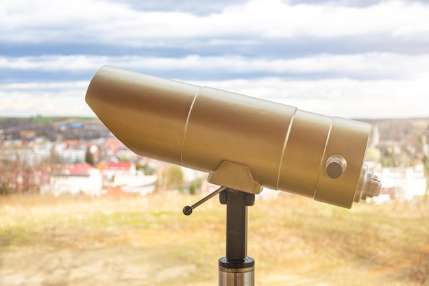 Stationary binoculars for the observation deck spyglass for\
observation