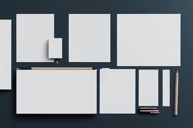 Photo stationary set mockup background image template