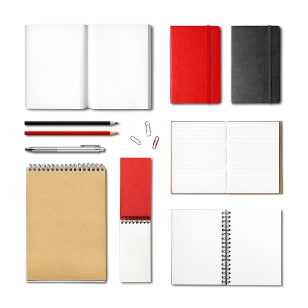 Stationery books and notebooks template