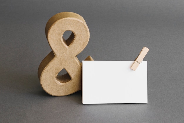 Photo stationery concept with business card and ampersand