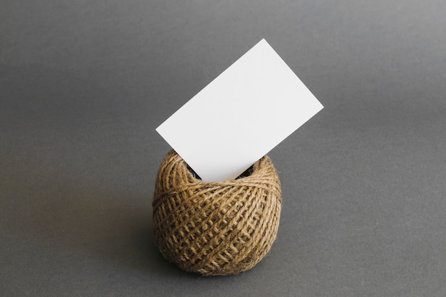 Stationery concept with business card on rope