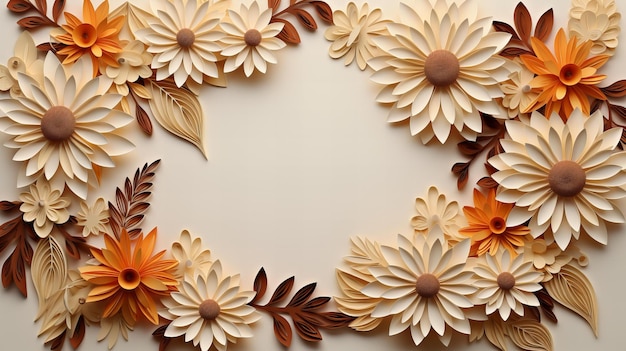 a stationery paper with sunflower frame