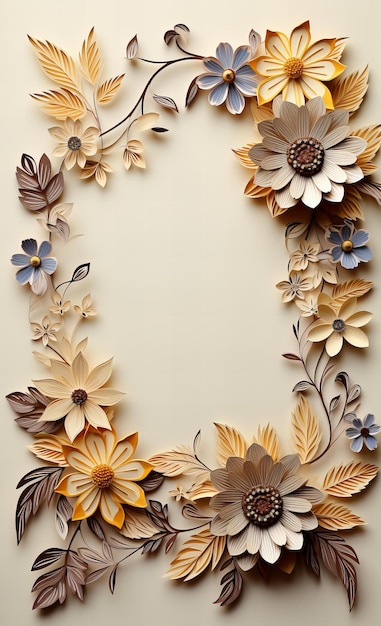 a stationery paper with sunflower frame